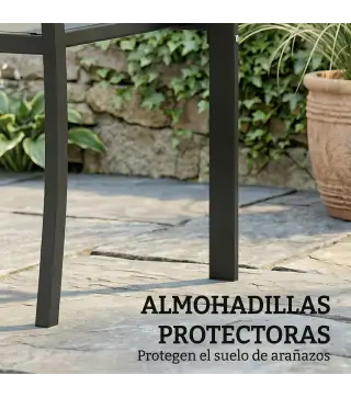 Conjunto de Mesa y Sillas de Terraza Exterior 3 Piezas con 2 Sillas de Textilene Mesa de Vidrio Templado Gris Claro