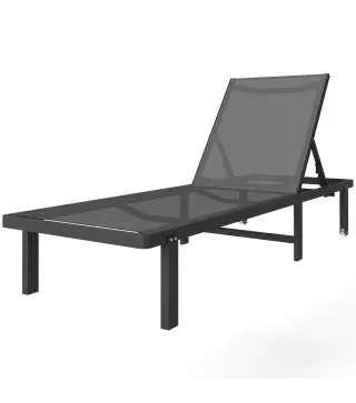 Conjunto de 2 Tumbonas Reclinables con Ruedas Respaldo Ajustable 4 Niveles Estructura de Aluminio Tela Textilene Gris