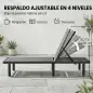Conjunto de 2 Tumbonas Reclinables con Ruedas Respaldo Ajustable 4 Niveles Estructura de Aluminio Tela Textilene Gris