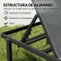 Conjunto de 2 Tumbonas Reclinables con Ruedas Respaldo Ajustable 4 Niveles Estructura de Aluminio Tela Textilene Gris
