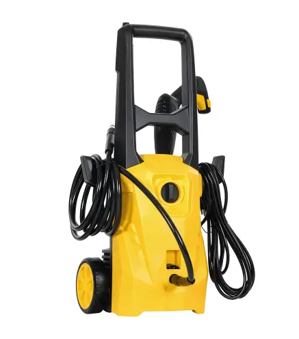 Hidrolimpiadora de Alta Presión 1600W 120 Bar con Bomba Boquilla Ajustable y Parada Automática 29,5x22x60 cm Amarillo