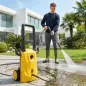 Hidrolimpiadora de Alta Presión 1600W 120 Bar con Bomba Boquilla Ajustable y Parada Automática 29,5x22x60 cm Amarillo