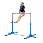 Barra de Gimnasia para Niños de +3 Años Barra de Entrenamiento Altura Ajustable 92-150 cm Carga 75 kg 194x121x150cm Azul