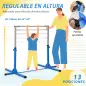 Barra de Gimnasia para Niños de +3 Años Barra de Entrenamiento Altura Ajustable 92-150 cm Carga 75 kg 194x121x150cm Azul