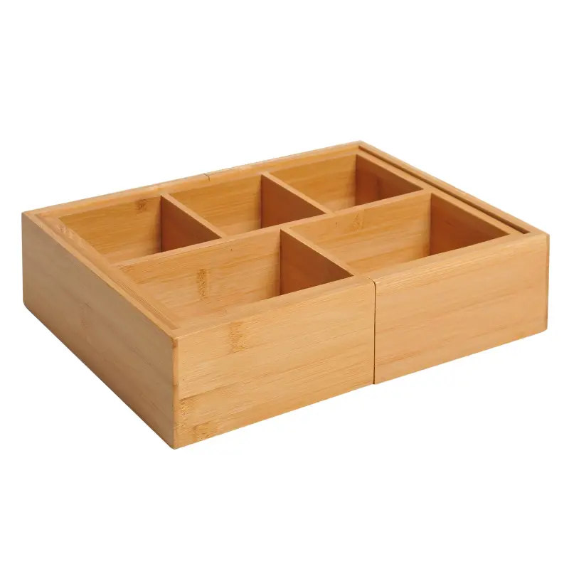 Organizador de Escritorio de Bambú Caja de Almacenamiento Extensible con 5-7 Cajones para Maquillaje Oficina Estudio 24,6-41x17, Organizador de Escritorio de Bambú Caja de Almacenamiento Extensible con 5-7 Cajones para Maquillaje Oficina Estudio 24,6-41x17,