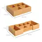 Organizador de Escritorio de Bambú Caja de Almacenamiento Extensible con 5-7 Cajones para Maquillaje Oficina Estudio 24,6-41x17, Organizador de Escritorio de Bambú Caja de Almacenamiento Extensible con 5-7 Cajones para Maquillaje Oficina Estudio 24,6-41x17,