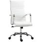 Silla de Despacho Silla Escritorio Giratoria Basculante con Altura Ajustable Reposabrazos 54x62x104-114 cm Blanco