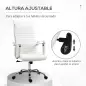 Silla de Despacho Silla Escritorio Giratoria Basculante con Altura Ajustable Reposabrazos 54x62x104-114 cm Blanco