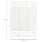 Biombo Separador de Ambientes de 3 Paneles Plegable de Cuerda de Papel 120x170cm Decoración para Dormitorio Salón Blanco