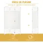 Biombo Separador de Ambientes de 3 Paneles Plegable de Cuerda de Papel 120x170cm Decoración para Dormitorio Salón Blanco
