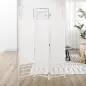 Biombo Separador de Ambientes de 3 Paneles Plegable de Cuerda de Papel 120x170cm Decoración para Dormitorio Salón Blanco
