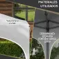 Cenador de Jardín Plegable con Altura Ajustable Bolsa de Transporte Impermeable Anti-UV y Bolsas de Arena Blanco