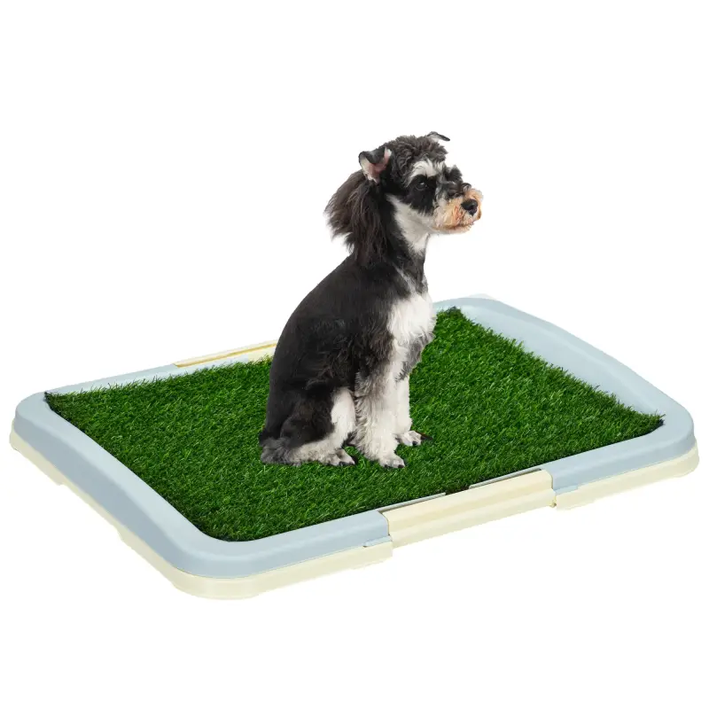 Arenero para Perros con Césped Artificial Rejilla y Bandeja para Entrenamiento de Cachorros 63x48,5x6 cm Multicolor
