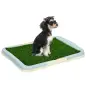 Arenero para Perros con Césped Artificial Rejilla y Bandeja para Entrenamiento de Cachorros 63x48,5x6 cm Multicolor