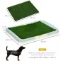 Arenero para Perros con Césped Artificial Rejilla y Bandeja para Entrenamiento de Cachorros 63x48,5x6 cm Multicolor