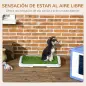 Arenero para Perros con Césped Artificial Rejilla y Bandeja para Entrenamiento de Cachorros 63x48,5x6 cm Multicolor