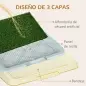 Arenero para Perros con Césped Artificial Rejilla y Bandeja para Entrenamiento de Cachorros 63x48,5x6 cm Multicolor