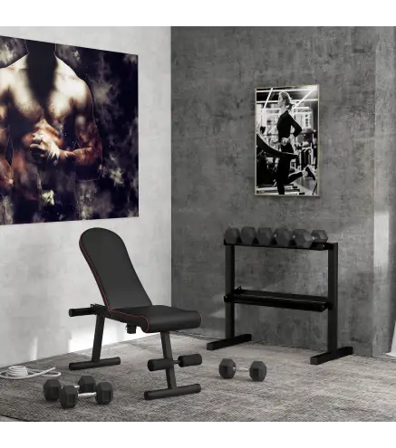 Juego de Mancuernas 2x8 kg con Barra de Conexión de Metal Cabeza Hexagonal para Entrenamiento en Casa Negro y Plata