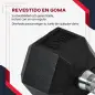 Juego de Mancuernas 2x8 kg con Barra de Conexión de Metal Cabeza Hexagonal para Entrenamiento en Casa Negro y Plata