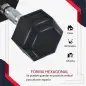 Juego de Mancuernas 2x8 kg con Barra de Conexión de Metal Cabeza Hexagonal para Entrenamiento en Casa Negro y Plata