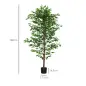 Planta Artificial con Troncos Naturales 180 cm Ficus Sintética con 1260 Hojas Decoración para Hogar Verde