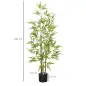 2 Plantas Artificiales Plantas Sintéticas de Bambú con 498 Hojas para Decoración en Salón Oficina Ø15x120 cm Verde