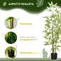 2 Plantas Artificiales Plantas Sintéticas de Bambú con 498 Hojas para Decoración en Salón Oficina Ø15x120 cm Verde