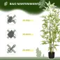 2 Plantas Artificiales Plantas Sintéticas de Bambú con 498 Hojas para Decoración en Salón Oficina Ø15x120 cm Verde