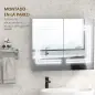 Mueble de Baño con Espejo Estantes Ajustables Interruptor Táctil y Color de Luz Ajustable 80x15x65 cm Blanco Brillante