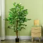 Planta Artificial con Troncos Naturales 150 cm Ficus Sintética con 882 Hojas Decoración para Hogar Verde