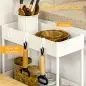Carrito Organizador Carrito Auxiliar con 4 Cestas y 4 Ganchos Extraíbles para Cocina Baño Salón 40x19x90 cm Blanco
