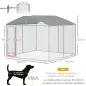 Jaula para Perros de Exterior con Toldo Anti-UV Impermeable y Marco de Acero para Jardín Patio 300x300x234 cm Plata