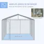 Jaula para Perros de Exterior con Toldo Anti-UV Impermeable y Marco de Acero para Jardín Patio 300x300x234 cm Plata