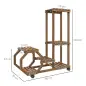 Soporte para Plantas con Ruedas Soporte para Macetas de 5 Niveles de Madera Uso Interno Externo 86x30x102 cm Carbonizado