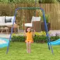 Columpio para Niños y Bebés con 1 Silla para Niños 1 Silla para Bebés y Cinturón de Seguridad 180x160x182 cm Naranja