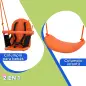 Columpio para Niños y Bebés con 1 Silla para Niños 1 Silla para Bebés y Cinturón de Seguridad 180x160x182 cm Naranja
