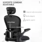 Silla de Oficina de Malla Silla de Escritorio Respaldo Alto Reposacabezas Ajustable Soporte Lumbar 4D 62x64x120 cm Negro
