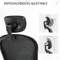 Silla de Oficina de Malla Silla de Escritorio Respaldo Alto Reposacabezas Ajustable Soporte Lumbar 4D 62x64x120 cm Negro