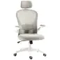 Silla de Oficina de Malla Silla de Escritorio Respaldo Alto Reposacabezas Ajustable Soporte Lumbar 4D 62x64x120 cm Gris