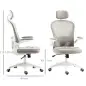 Silla de Oficina de Malla Silla de Escritorio Respaldo Alto Reposacabezas Ajustable Soporte Lumbar 4D 62x64x120 cm Gris