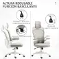 Silla de Oficina de Malla Silla de Escritorio Respaldo Alto Reposacabezas Ajustable Soporte Lumbar 4D 62x64x120 cm Gris