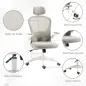 Silla de Oficina de Malla Silla de Escritorio Respaldo Alto Reposacabezas Ajustable Soporte Lumbar 4D 62x64x120 cm Gris