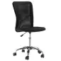 Silla de Escritorio Giratoria sin Brazos Silla de Malla con Altura Ajustable Carga 100 kg 43x58x90-100 cm Negro