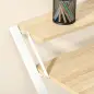 Mesa de Estudio Plegable con Estante Superior Estilo Moderno para Sala Oficina Dormitorio 81,5x70x84 cm Natural y Blanco