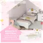 Cama Infantil de Madera 143x74x67 cm en Forma de Unicornio Mueble de Dormitorio Moderno Carga 80 kg Blanco