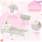 Cama Infantil de Madera 143x74x67 cm en Forma de Unicornio Mueble de Dormitorio Moderno Carga 80 kg Blanco