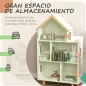 Estantería para Juguetes Infantil Organizador Infantil de 3 Niveles con 1 Techo Carga 50 kg 65x25x108,5 cm Blanco