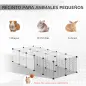 Parque para Mascotas con 27 Paneles y Forma Personalizable para Cobayas Conejos Chinchillas 140x70x70 cm Transparente