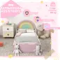 Cama Infantil de Madera 143x74x66 cm en Forma de Arcoíris Mueble de Dormitorio Moderno Carga 80 kg Rosa