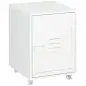 Mueble Archivador con Ruedas Estante Ajustable y Puerta de Metal para Tamaño A4 para Estudio 38x38,5x55,5 cm Blanco